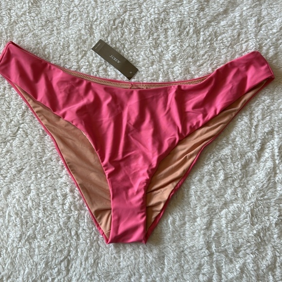 J. Crew Swim Bottom Pink Curved Waist Bikini High Cut Cheeky Size XXL NWT - Picture 6 of 6